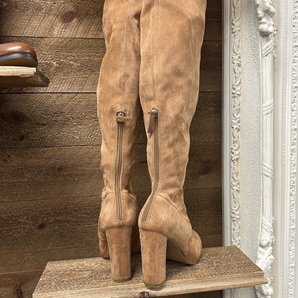 Emotions Over the Knee Boots Tan Camel Block Heel Size 6.5 - Picture 4 of 7